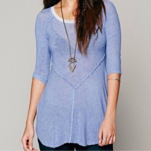 Free People Intimately Light Blue Weekend Layering Tunic Top - Picture 1 of 8